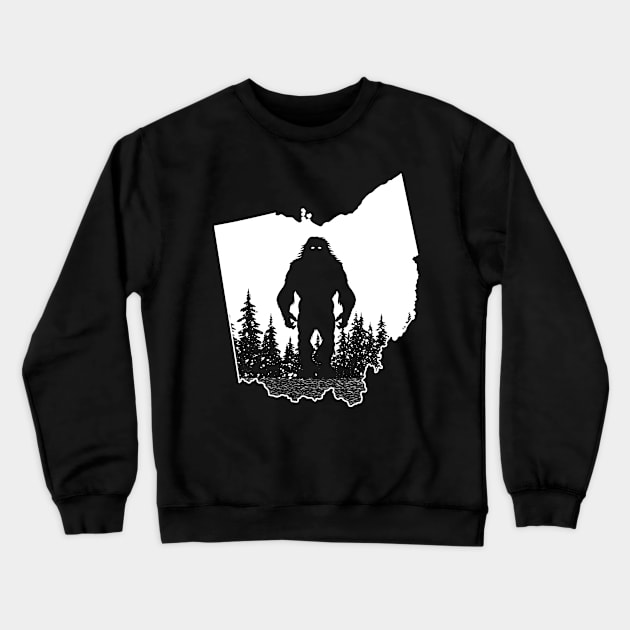 Ohio Bigfoot Sasquatch Crewneck Sweatshirt by Tesszero